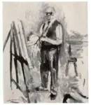 Camoin, Charles , Auto Portrait devant le chevalet -