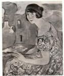 Chaplin, Elisabeth , Self portrait in pink -