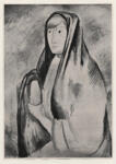 Derain, André , - ritratto di donna con mantello