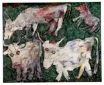Dubuffet, Jean , Vacche nel prato