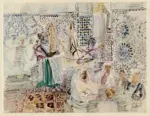 Dufy, Raoul , Il principe di Galles e lo stilista di moda Paul Poivret in visita dal sultano de Marocco