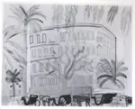 Dufy, Raoul , Carrozze davanti a un Hotel a Cannes