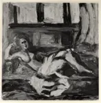 Mané Katz , Donna sdraiata su un divano