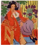 Matisse, Henri , Dama con giacca rossa e tulipani viola