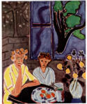Matisse, Henri , Due fanciulle davanti ad una finestra azzurra -