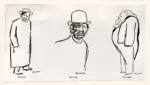 Rouveyre, Andr&egrave; , - caricature di Forain, Barr&egrave;s, Mend&egrave;s