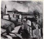 Vlaminck, Maurice , Vue d'un village sur une colline