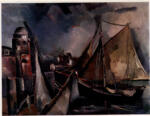 Vlaminck, Maurice , Bateaux de peche et le phare