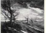 Vlaminck, Maurice , A stormy Landscape with a distant village
