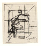 Villon, Jacques , - uomo che suona un flauto