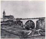 Utrillo, Maurice , Le ponts et l'eglise à pierre-pethuit