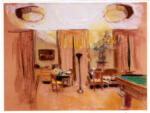 Vuillard, Edouard , Aux Clayes, Salle de billard, Mme Hessel et sa fille