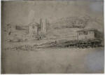 Canova, Antonio , Paesaggio con Casali, muro e rio
