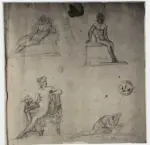 Canova, Antonio , Schizzo con raffigurazioni varie