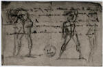 Canova, Antonio , Schizzo con appunti e figure maschili