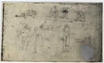 Canova, Antonio , Schizzo con raffigurazioni di figure maschili e femminili