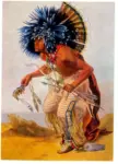 Bodmer, Karl , Guerriero Hldatsa (Sioux) nella danza della morte