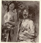 Corinth, Lovis , Selbstbildnis als Bacchant mit weiblichem akt