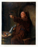 Grutzner, Eduard , - ritratto di frate con bicchiere di vino