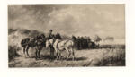 Hartman, Ludwig , - paesaggio con cavalli e uomini