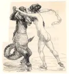 Kley, Heinrich , Coccodrillo e giovane fanciulla