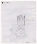 Schinkel, Karl Friedrich , Schizzo per un trono della cattedrale -