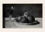 Scholderer, Otto , - Natura morta con pere e bicchiere di vino
