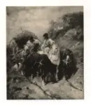  , - cavalli che tirano un carro con due uomini