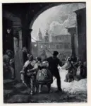 Spitzweg, Carl , Carnevale nella Theatinerplatz a Monaco - , Carnevale nella Theatinerplatz a Monaco -