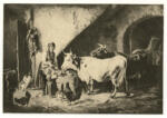 Voltz, Friedrich Johann , Mucche con contadina