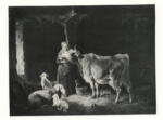 Voltz, Friedrich Johann , - mucca con contadina