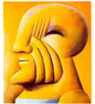 Antes, Horst , Portrait mit Gelb Unterm Kinn