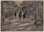 Dill, Otto , Parkweg mit reiterinner -