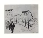 Heckel, Erich , - viale alberato con passanti