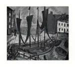 Heckel, Erich , - veduta del porto di Stralsund