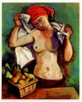 Hofer, Karl , Nudo femminile con cassetta di frutta