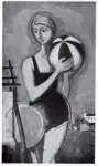 Anonimo , Hofer, Karl - sec. XX - Ragazza con pallone
