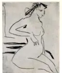 Kirchner, Ernst Ludwig , Ritratto di donna al risveglio