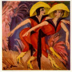 Anonimo , Kirchner, Ernest Ludwig - sec. XX - Two red dancers