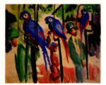 Anonimo , Macke, August - sec. XX - Bei den Papageien