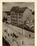 Macke, August , Unsere strasse in Grau