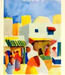 Macke, August , Markt in Tunis 1