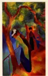 Macke, August , Passeggiate lungo un viale alberato