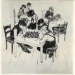 Moritz, Gisela , Beim Schachspiel -