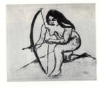 Pechstein, Max , - donna nuda con arco