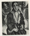 Pechstein, Max , - ritratto di donna con specchio alle spalle, - ritratto di donna con specchio alle spalle