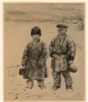 Quante, Otto , Russenkinder im schnee