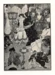 Beardsley, Aubrey , - scena di ballo con nobildonne