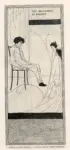 Beardsley, Aubrey , - uomo seduto con figure davanti