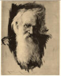 Von Herkomer, Sir Hubert , Ritratto di uomo anziano con folta e lunga barba
